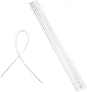 happylain 50 PCS 18 Gauge White Floral Wire 16 inch, Paper Wrapped Floral Wire, White Floral Stems