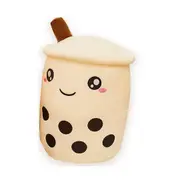 Giant Boba Milk Tea Plush Doll - Soft, Stuffed Cup Pillow, Beige