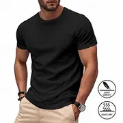 Men's Tee Short Sleeve Shirt Tee Top Short Sleeve Crewneck Spring Fall Solid / Plain Color Fashion Designer Quick Dry Vacation Street Going out Black White R