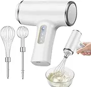 Electric Hand Mixer - Kitchen Hand Mixer - Rechargeable Portable Frother High-Speed Stirrer Blender for Dough Mixing Milk Frothing Baking Coffee Protein Shakes Travel Drinks Latte
