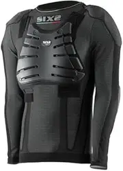SIXS Long T-Shirt with D3O Pocket Type: Elbow/Shoulder/Back, Chest Protection Velcro Included SIXS Carbon Fiber Black Carbon M XPR-TS2-BC-M