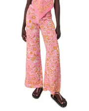 Maje Patterned Linen Trousers