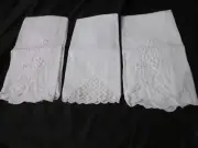 3 pc lot Beautiful vintage Embroidered cutwork white hand fingertip towels