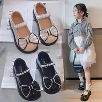 在飛比找樂天市場購物網優惠-女童黑色皮鞋秋季新品兒童公主鞋瑪麗珍女孩演出鞋英倫風軟寶寶鞋