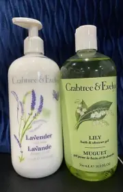 Crabtree & Evelyn Lavender Body Lotion + Lily Bath & Shower Gel Rare Htf