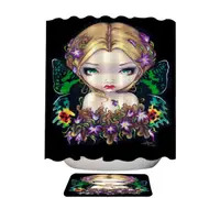 Colorful Painting Autumn Crocus Flower Fairy Shower Curtain