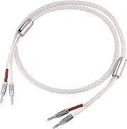 Ronyme Speaker Cable Loudspeaker Cable with Banana Plugs Connector, Professional High Performance Audiophile for Home Theater, 1m