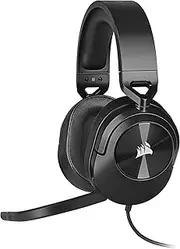 CORSAIR HS55 Surround Gaming Headset (Leatherette Memory Foam Ear Pads, Dolby Audio 7.1 Sound on PC and Mac, Lightweight, Omni-Directional Microphone, Multi-Platform) Carbon, Black (CA-9011265-AP)