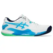 Asics Gel Resolution 9 Men tennis Shoes 1041A330-103 White/Digital Aqua