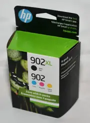New Sealed Genuine! HP 902XL Black 902 Cyan Magenta Yellow 4 Pack Four (ink)