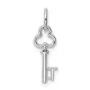 14K White Gold Key Letter T Initial Charm