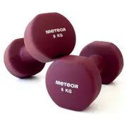 METEOR 8kgx2 Flat Bottom Neoprene Dumbbells