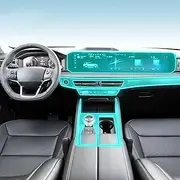 Car Interior Film Dashboard Piano Board Shift Center Console Anti-Scratch Transparent TPU Protection Film,for Ford Explorer 2023-2024 (Style for RHD)