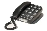 Big Button Phone for wall or desk with Speaker and Memory (Black)