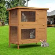 Advwin Rabbit Hutch Wooden Pet House Bunny Cage 2 Story