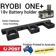 Ryobi ONE+ 18V triple battery holder BLACK mount bracket storage