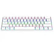 K33 White Bluetooth Mechanical Keyboard 61-key Blue and Black Tea Switches Dual-mode RGB Wired Gaming Keyboard for Windows/ MacOS/Linux