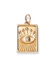 Moon & Meadow Charm Collection 14K Yellow Gold Diamond Evil Eye Charm