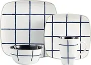 [American Atelier] 6535-16 Squares Dinnerware Set, Blue