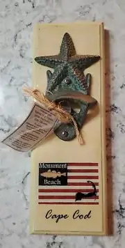 Cast Iron Starfish Wall Mount Bottle Opener Monument Beach Cape Cod Beer Magnet