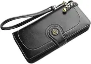 [SAFIGLE] Women's Pu Leather Long Purse Zipper Wallet Multi-Card Slots Fashion Designer Bag