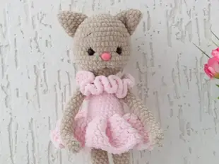 Amigurumi cat crochet PATTERN ballerina doll Kitten stuffed animal plush