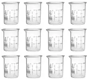 Eisco Labs 20ml Low Form Beakers, ASTM - Borosilicate Glass - 12 Pack