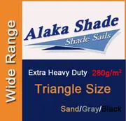 Extra Heavy Duty Shade Sail Cloth Sand Grey Black Triangle Sun Canopy 280GSM
