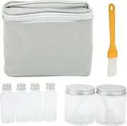 10PCS Camping Spice Kit, Portable Spice Bag Camping Spice Containers Moistureproof Spice Containers with 6 Storage Bottles Brush Spoons for BBQ