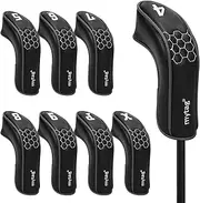 [mytag] Golf Hybrid Head Covers, Small Hybrids Driving Iron Headcover, 8pcs Fits Cobra T Rail, Cleveland Launcher, Wilson Launch Pad, Tour Edge Utility Irons