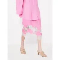 在飛比找ETMall東森購物網優惠-玫粉色繡花半身裙蕾絲