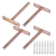4-Pack Floating Shelf Brackets, 4 Inch Blind Shelf Supports [Gold]