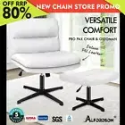 ALFORDSON Office Chair Computer Cross-legged Seat Work Ottoman PU Leather White