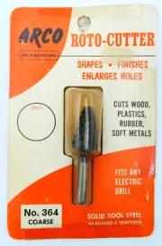 RARE Vintage Arco Roto-Cutter No.364 Coarse Shapes, Finishes, Enlarges Holes NOS