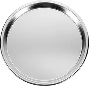DECHOUS Steamer Pan 16cm Stainless Steel Plates Cake Pan Dinner Dishes Flat Hot Pot Round Appetizer Plates Dinner Serving Platter for Fish Seafood Cold Noodle Cooking Baking
