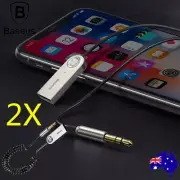2pcs Baseus Wireless Bluetooth 3.5mm AUX Audio Receiver Stereo Home Car Adapter