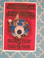 Music STICKER JIMI HENDRIX Poster for Concert 1968 with John Mayall, Albert King