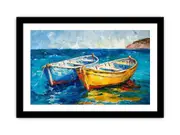 Boats Framed print Art Poster