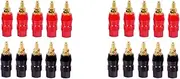 Mellisso 20Pcs/Lot Gold Plated Banana Binding Post Large Current Amplifier 4mm Banana Plug Jack Socket Speaker Terminal 10 Pairs
