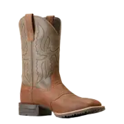Ariat Men's Hybrid Ranchway Earth Brown Square Toe Western Boots 10046987