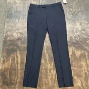 Paul Smith Men's Navy Blue 100% Wool Flat Front Dress Pants US 36 IT 52 NWT