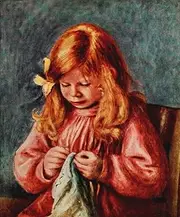 Jean Renoir Sewing c.1900 Poster Print by Pierre-Auguste Renoir (18 x 24)