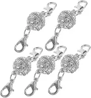 Angoily Luxury Lobster Claw Clasp Necklace Buckle 8mm Round Bead Magnetic Jewelry Clasp for DIY