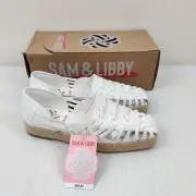 Sam & Libby Women's Asha Espadrille Saddle Slip On Shoes Bright White Size 8.5