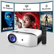 ALLIUMS 4K Projector with Wi-Fi & Bluetooth, This Portable Projector Supports 4K, (12000 lumens), 350" Giant Screen, HiFi Speakers, and is Compatible with Smartphones, TV Stick, HDMI & USB (Renewed)