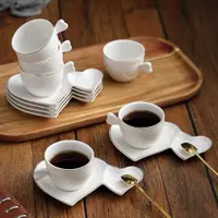在飛比找ETMall東森購物網優惠-JIALICMJ陶瓷杯碟小號迷你意式濃縮咖啡杯65ml小茶杯