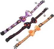 TOYANDONA 3pcs Cat Collar with Bell Cat Collar Halloween Breakaway Tag Stylish Pet Costume Halloween Post Tags Small for Kittens Adjustable Pet Decorations Cute Funny Polyester
