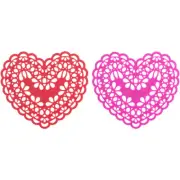 Lace Heart Cake Layon (12 Pieces) Valentines Day, Love Themed Cake Decor