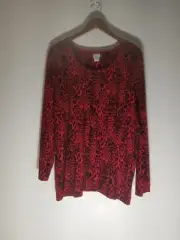 Chico's Touch of Cool Long Sleeve Animal Layer Knit Tee Size 4 NWT $45.50