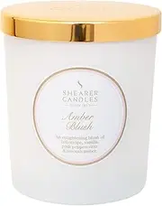 [Shearer] Candles Jar Candle, Paraffin Wax, Plastic, Fragrance & Essential Oils, Paper, White, Pink, Gold, Small